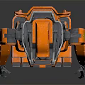 Orange Mechanical Robot Character With Detailed Structure And Exterior Design