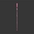 Fantasy Magic Staff Weapon With Pink Orange Gradient And Circular Top Decoration