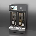 Smart Wine Dispensing Machine With Digital Display And Illuminated Wine Bottles 3d model