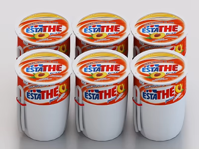 Six Estathe Beverage Cups Arranged In Order 3d model Six Estathe Beverage Cups Arranged In Order 3d model