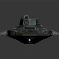 Futuristic Sci Fi Armored Vehicle With Blue Green Body Red Stripes And Star Emblems