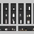 Modern Black Bathroom Shelves With LED Lighting Neatly Display Various Accessories