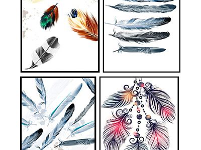 modern decorative painting feather decorative painting model