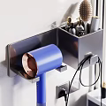 Modern Bathroom Accessories Wall Mounted Holder with Hair Dryer Toiletries and Curling Iron