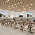 Modern Classroom Labor Technology Classroom 3d model