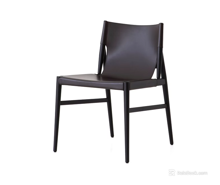 Modern Leather Leisure Chair With Sleek Design And Black Frame For Living Room Furniture 3d model 