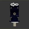 Industrial Hydraulic Motor Blue Metal Housing Silver Shaft Flange Mounting Design