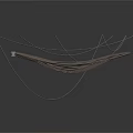Abstract Curved Metal Sculptural Structure With Intertwined Strips And Sleek Finish