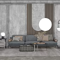 Modern sofa coffee table combination 3d model