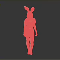 A Woman Wearing Rabbit Ears Headpiece And Gray Short Dress With Knee High Boots
