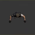 Police Character In Tactical Gear Confronting Zombie Creature In Survival Scene