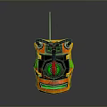 Vintage Computer Peripheral With Orange Black Green Red Antenna And Circular Control Panel Design
