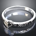 Silver Bracelet With Heart Shaped Design And Engraved Patterns For Elegant Accessory