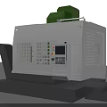 Industrial CNC Machining Equipment with White Body Green Top Parts and Control Panel