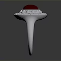 Silver Ring with Red Gemstone and Decorative Pattern for Fashion Accessory 3d model