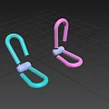 Blue And Pink U Shaped Fitness Equipment For Resistance Training Exercises