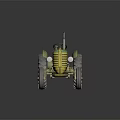 Vintage Green and Yellow Tractor Model With Classic Design and Large Wheels