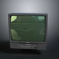 Vintage Ritron TV Set With Gray Casing And Screen Showing Building Green Area