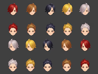 Modern Hair Hairstyles 3d model