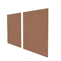 Brown Geometric Modern Wall Decor With Curved Straight Lines And Grid Design 3d model