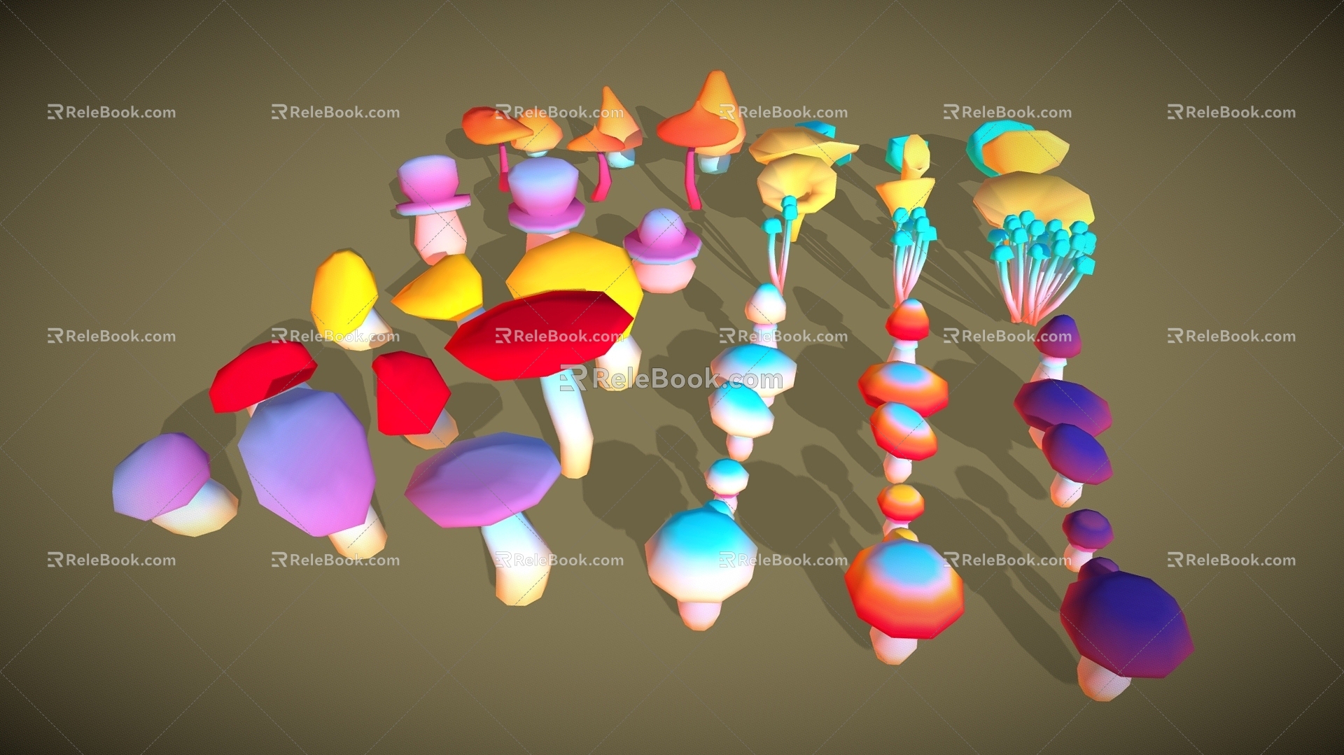 Modern Low Poly Mushroom Mushroom Cartoon Mushroom 3d model