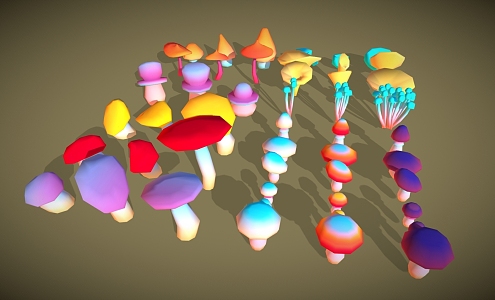 Modern Low Poly Mushroom Cartoon Mushroom 3d model