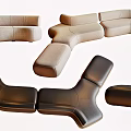 Minotti milo ti shaped sofa 3d model