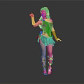 Fantasy Female Character In Green Outfit With Brown Hair And Decorative Boots Displaying Elegant Pose