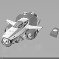 Futuristic Spacecraft 3D Render Model With Structural Details And Small Companion Device 3d model
