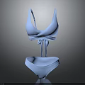 Light Blue Two Piece Bikini Swimsuit With Tied Bow Design For Women