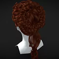 Woman With Red Hair And Elegant Braided Hairstyle Side Profile View