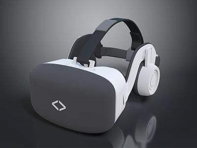 Sleek VR Headset Design With Comfortable Head Strap And Built in Headphones 3d model
