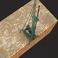 Green Industrial Foundation Construction Equipment Working on Soil Ground Surface 3d model