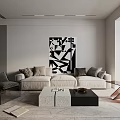 Modern Dining and Living Room Interior Design With Glass Table Metal Chairs And Decorative Plants