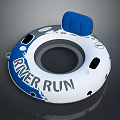 Comfortable Inflatable River Run Swim Ring with Blue Backrest and White Design for Water Activities