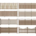 Different Wooden Fence Designs With Various Patterns And Architectural Styles 3d model