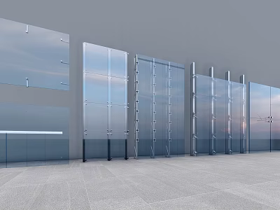 Modern Building Facade With Glass Panels Metal Frames And Sky Reflections 3d model