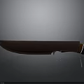 Sharp Hunting Knife With Brown Sheath And Red Silver Handle Design