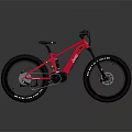 Red Electric Fat Tire Mountain Bike With Suspension Fork And Black Wheels