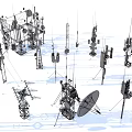 Industrial Grade Telecommunication Equipment Featuring Antennas Towers Satellite Dishes And Receivers
