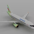 Aeroflot Passenger Airliner With White Fuselage Green Tail Logo Green Engine And Orange Accents