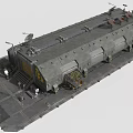 Camouflaged Military Mobile Unit Featuring Armored Exterior And Equipment Platforms