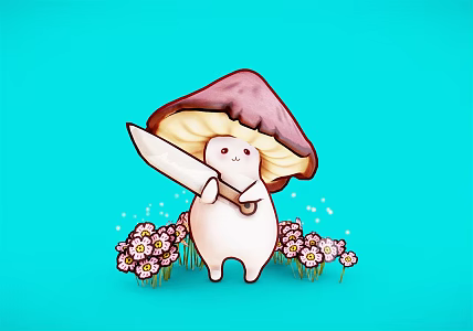 Modern Cartoon Character Cartoon Mushroom 3d model