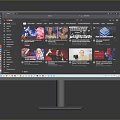 Modern Electronic Monitor Displaying Video Streaming Content With High Definition Screen