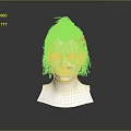 Detailed Game Movie Character 3D Head Model With Top Knot Hairstyle On Dark Background