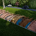 Wooden bridge trestle bridge Xiao Qiao is a wooden bridge landscape bridge arch bridge 3d model