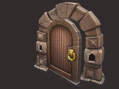 Dungeon Gate Stone Gate Arch 3d model