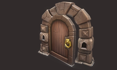 Dungeon Gate Stone Gate Arch 3d model