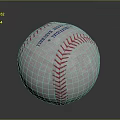 Classic White Baseball With Red Stitching And Blue Brand Text