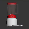 Blender With Red Lid Transparent Jar And White Base Power Cord